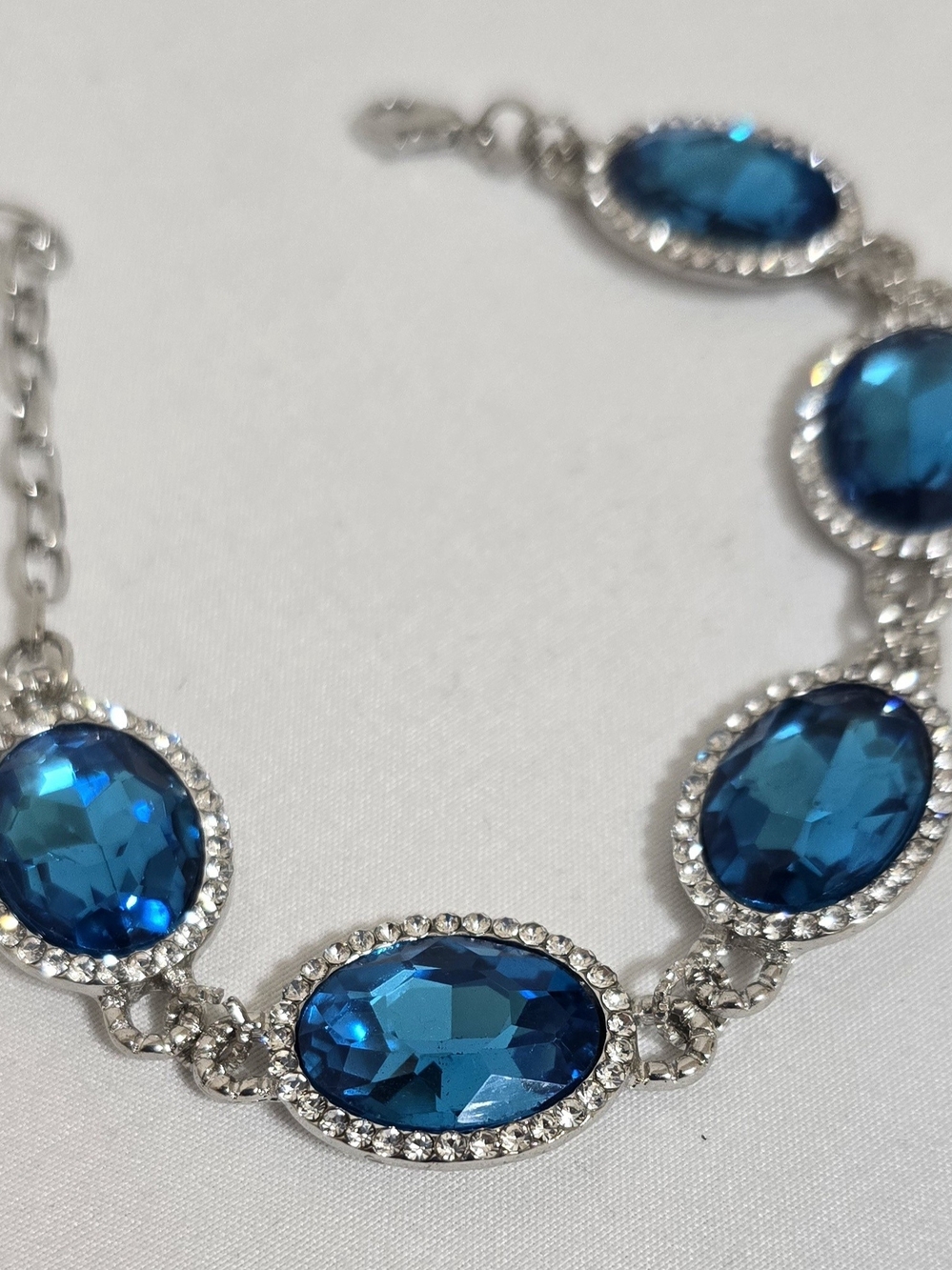 Blue Crystal Oval Bracelet - Women Jewelry